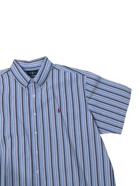 Ralph Lauren Classic Fit Men’s Blue Striped Short Sleeve Button-Down Shirt XXL